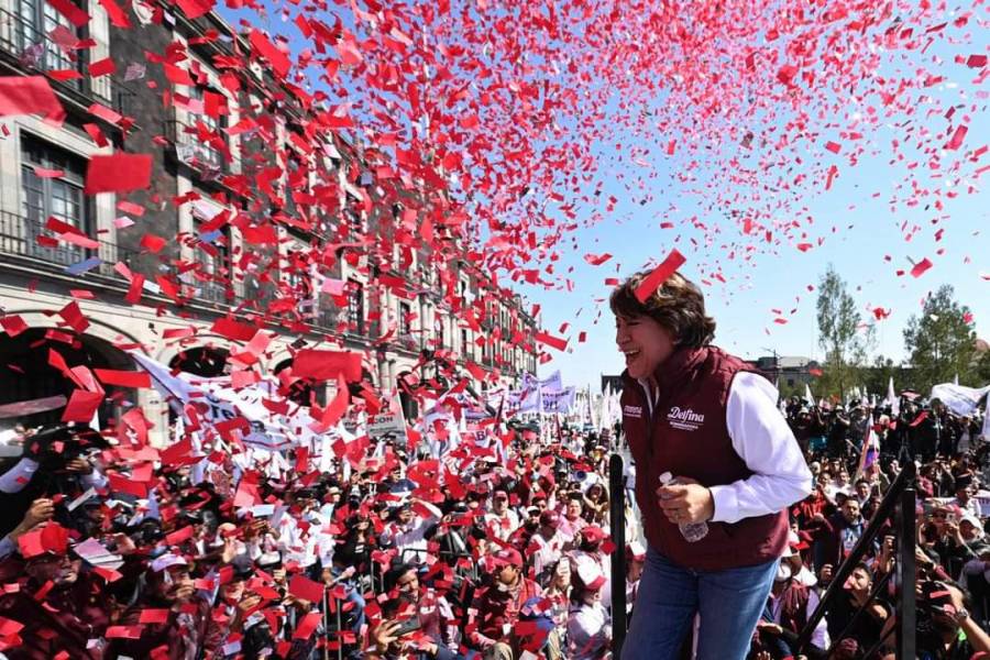 En segundo d&iacute;a de precampa&ntilde;a, Delfina G&oacute;mez pide no dejarse comprar con despensas