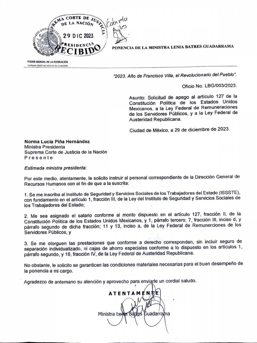 PJ rechaza reducir prestaciones y sueldo a Lenia Barres por ser ilegal; le ofrece regresar a Tesorería lo que considere