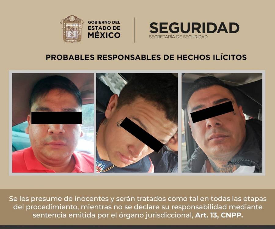 Capturan a tres sujetos en Edomex por presunto robo de vehículo con ...