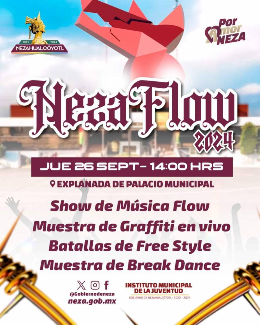 Para fomentar el arte y la cultura urbana en Nezahualcóyotl se realizará el Festival Neza Flow 2024