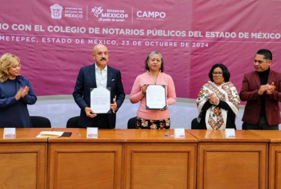 Firman convenio Secretaría del Campo y Colegio de Notarios del Edomex