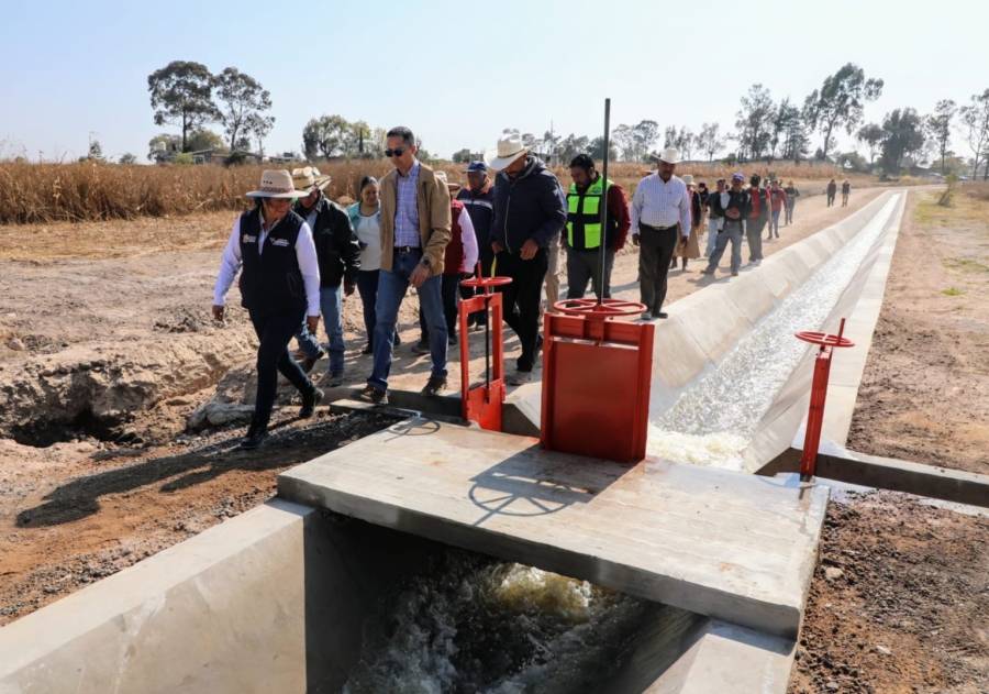 Modernizan EdoM&eacute;x y Conagua el canal de riego “El Diez” en el municipio de Aculco