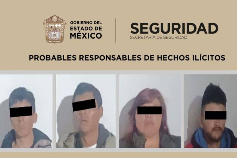 Capturan a banda de presuntos extorsionadores en Almoloya de Juárez