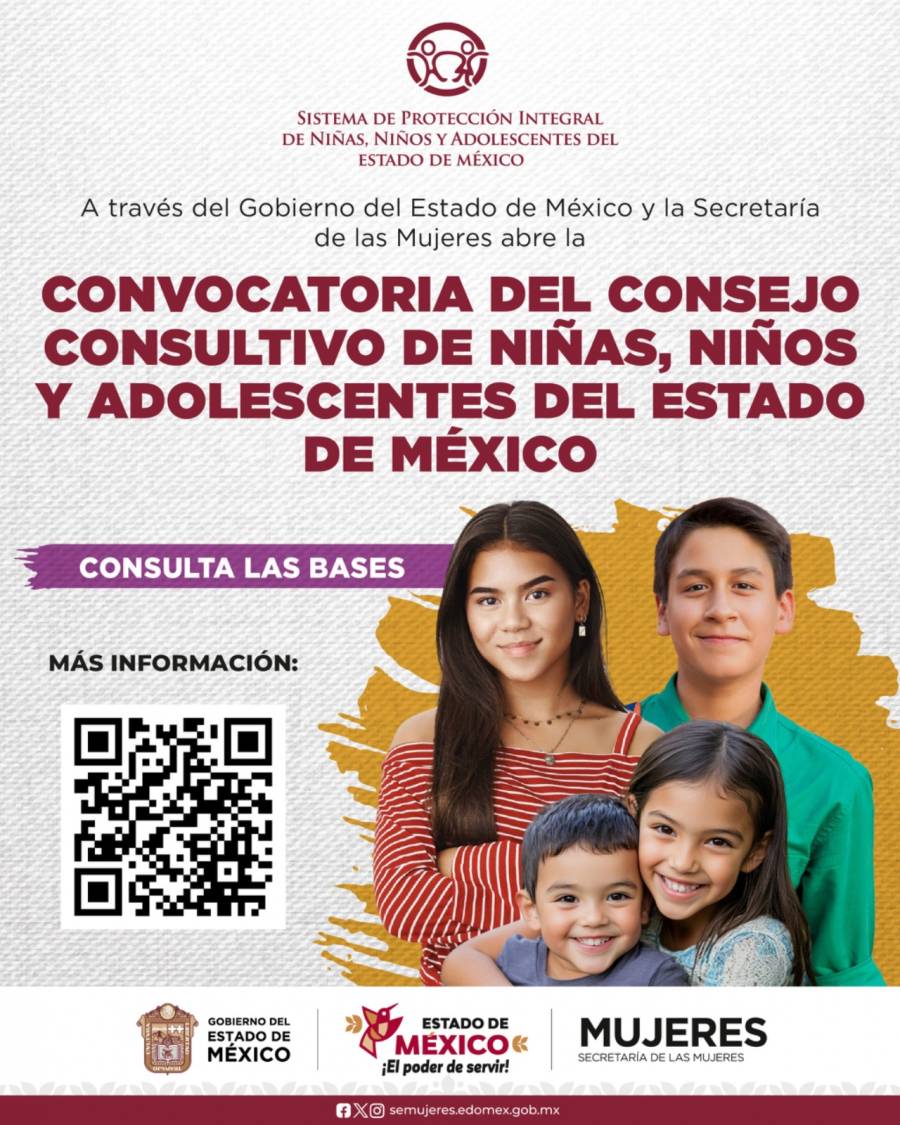Convoca GEM a integrar el Consejo Consultivo para las infancias y juventudes mexiquenses