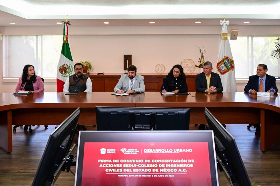 Firman acuerdo GEM y Colegio de Ingenieros para actualizar al personal de la construcción y mejorar la obra pública y privada en el EdoMéx