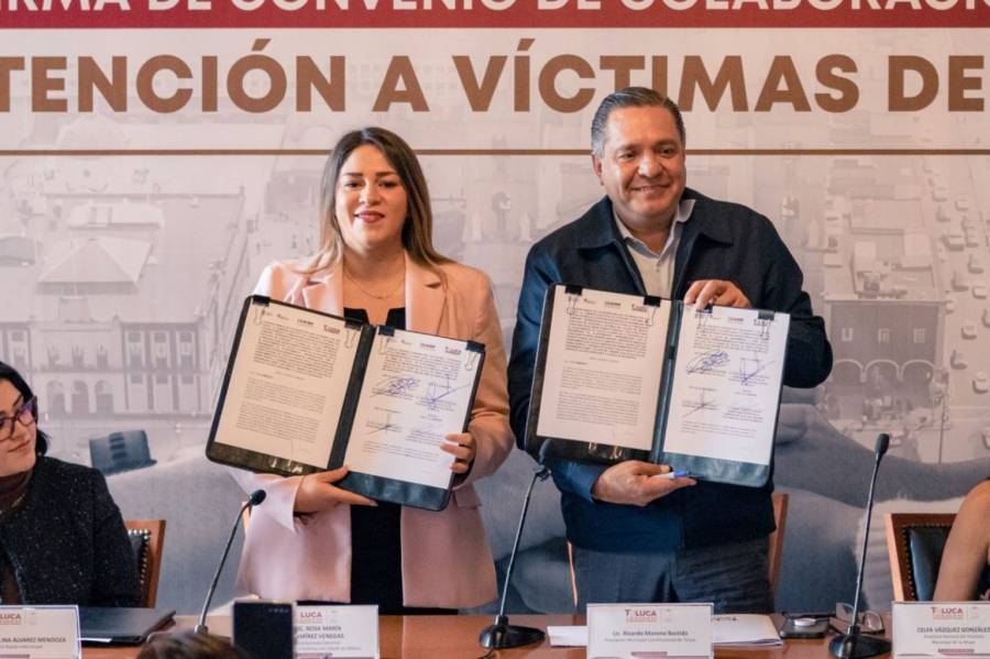 Gobierno del Estado de México y Ayuntamiento de Toluca establecen alianza para apoyar a víctimas de violencia y restituir sus derechos