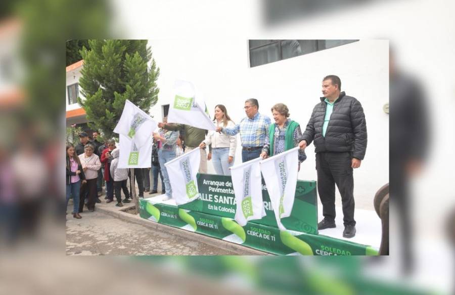 Inicia pavimentación total de la colonia San Felipe en Soledad