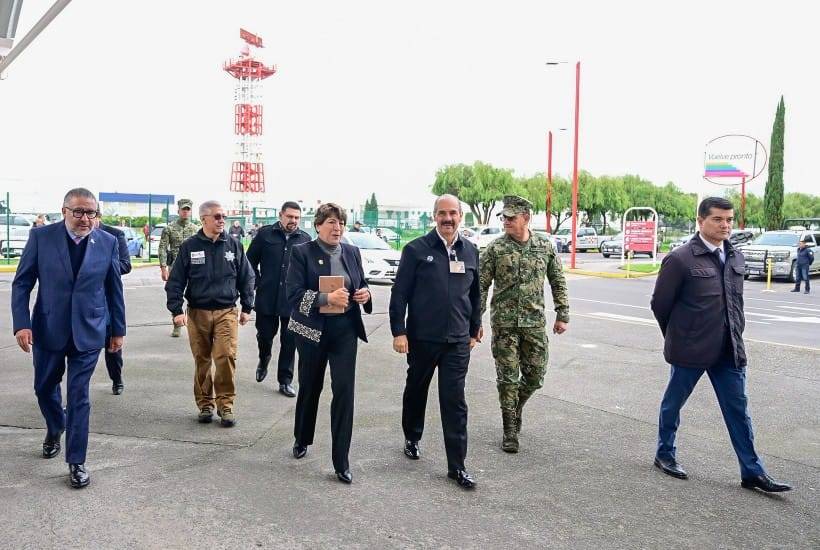 Delfina Gómez encabeza estrategia de seguridad en el Aeropuerto de Toluca para el Mundial 2026