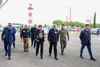 Delfina Gómez encabeza estrategia de seguridad en el Aeropuerto de Toluca para el Mundial 2026
