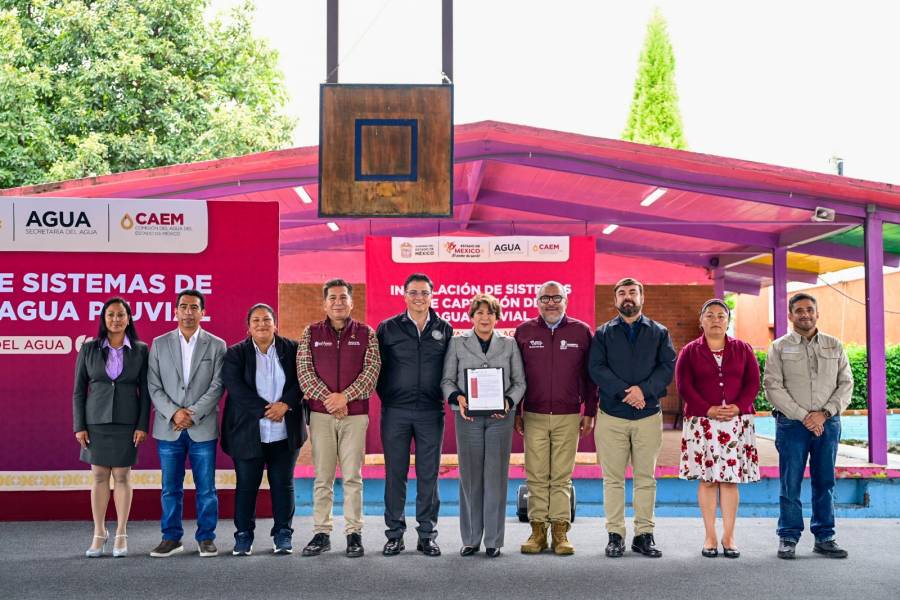 Gobierno de la Maestra Delfina G&oacute;mez garantiza agua a familias, escuelas y hospitales con sistemas de captaci&oacute;n pluvial