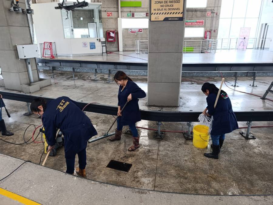Realiza Secretar&iacute;a de Movilidad mantenimiento preventivo en la L&iacute;nea 1 del Mexicable en Ecatepec