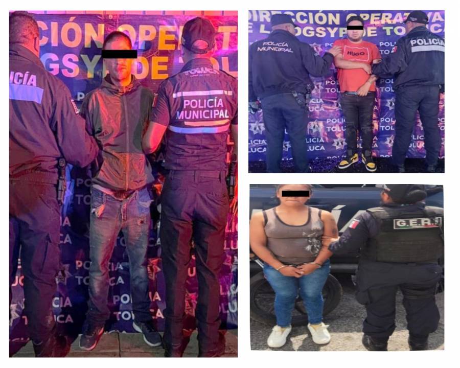 Caen 12 presuntos delincuentes en operativos simult&aacute;neos en Toluca