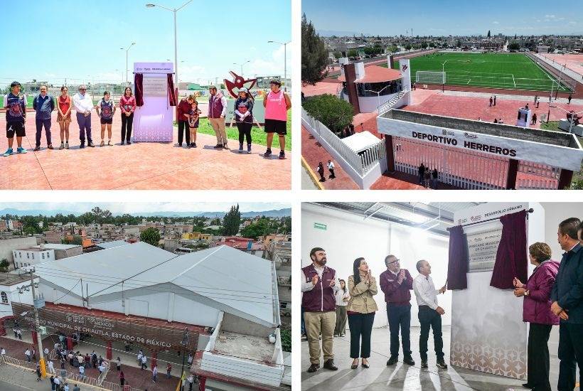 Entrega gobernadora Deportivo en Chimalhuac&aacute;n y Mercado en Chiautla