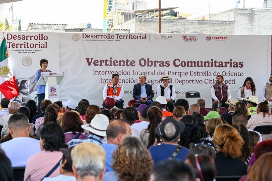 Gobierno de M&eacute;xico y del EdoM&eacute;x renovar&aacute;n Parque Estrella y Deportivo Citlalt&eacute;petl en Ecatepec con inversi&oacute;n de 10 mdp